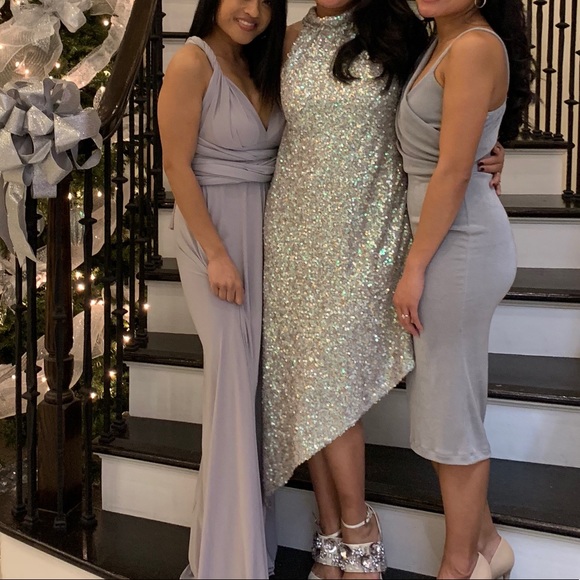 Anna Sui Asymmetrical Sequined Dress / confetti halter dress - Picture 8 of 8